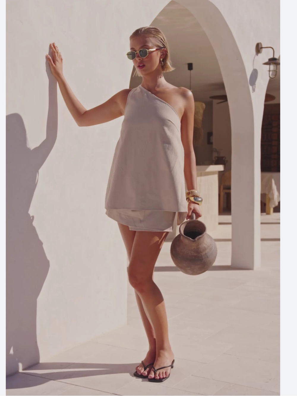SABO Hadley Top & Skirt Set in Light Beige - Picture 2 of 16